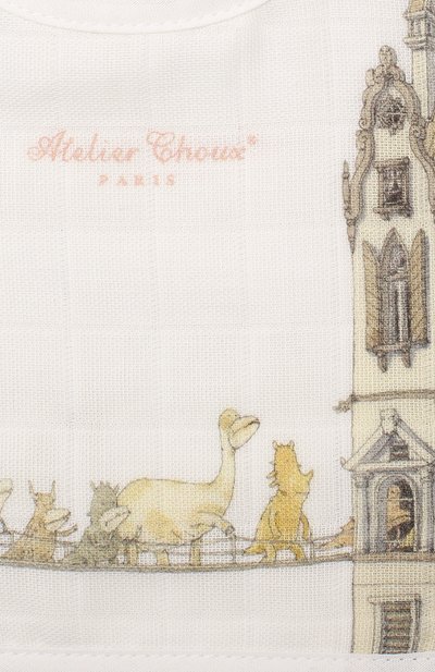 Хлопковый нагрудник ATELIER CHOUX, арт. SMALL BIB-T0WER`S BRIDGE-SILVER SNAPS, фото 3