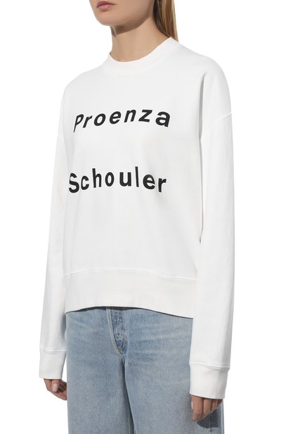 Хлопковый свитшот PROENZA SCHOULER WHITE LABEL белого цвета по цене 27700 руб., арт. WL2214144-JC149, фото 3 Хлопковый свитшот PROENZA SCHOULER WHITE LABEL, арт. WL2214144-JC149, фото 3