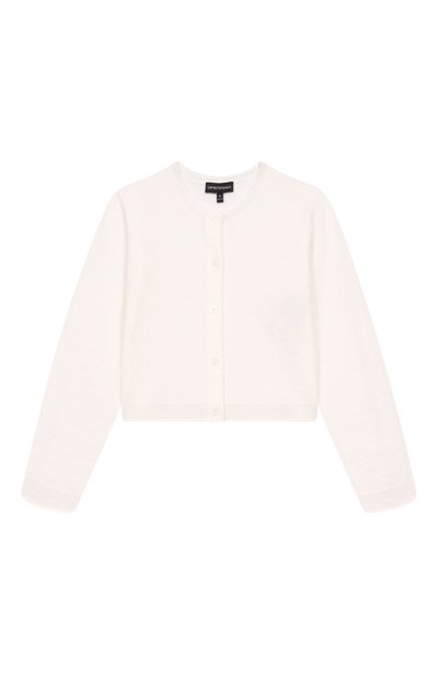 Кардиган из вискозы EMPORIO ARMANI молочного цвета по цене 17100 руб., арт. EG000180/AF14111, фото 1 Кардиган из вискозы EMPORIO ARMANI, арт. EG000180/AF14111, фото 1