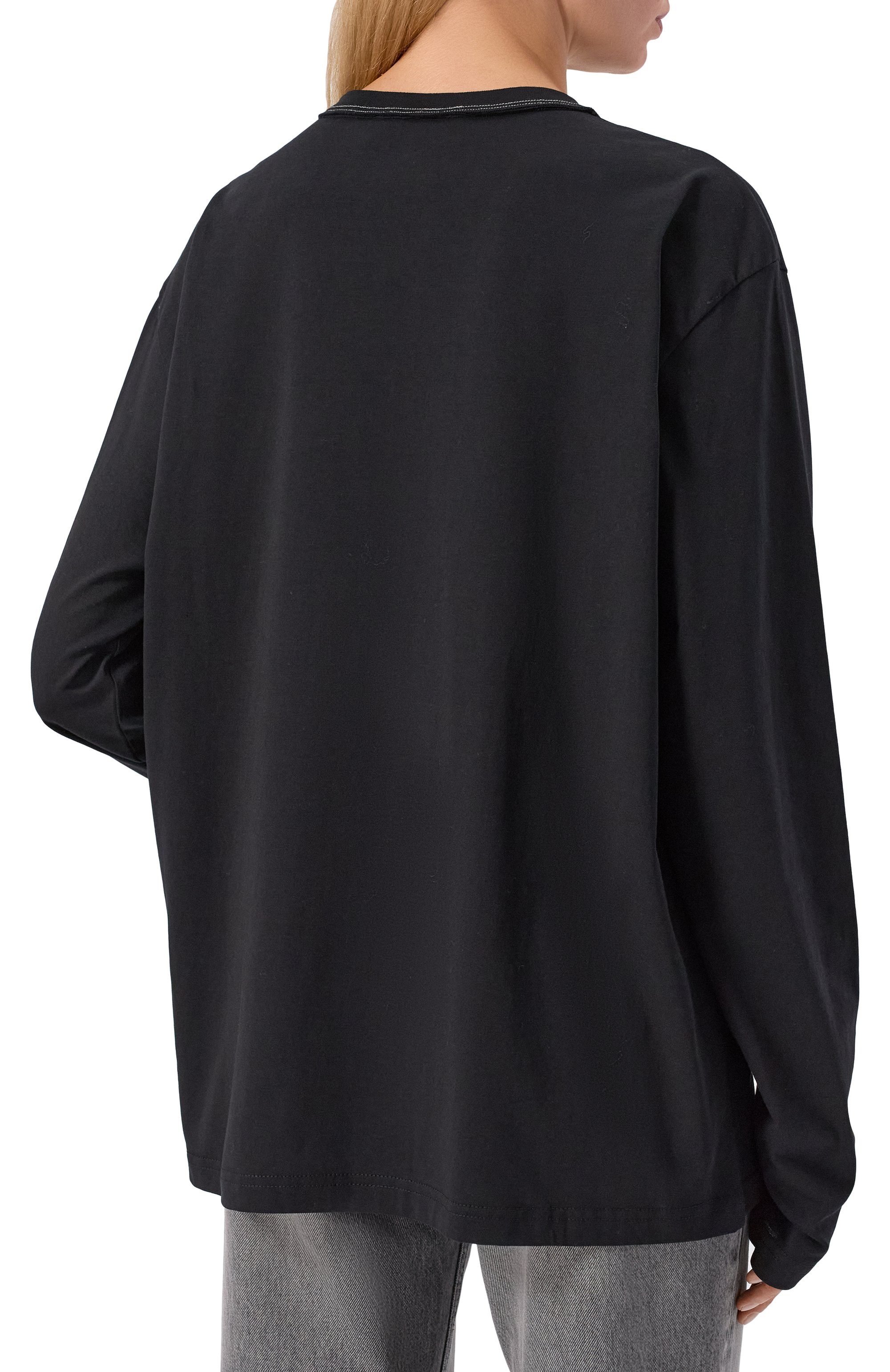 Хлопковый лонгслив N21 черного цвета по цене 25100 руб., арт. F041/6328, фото 4 Хлопковый лонгслив N21, арт. F041/6328, фото 4