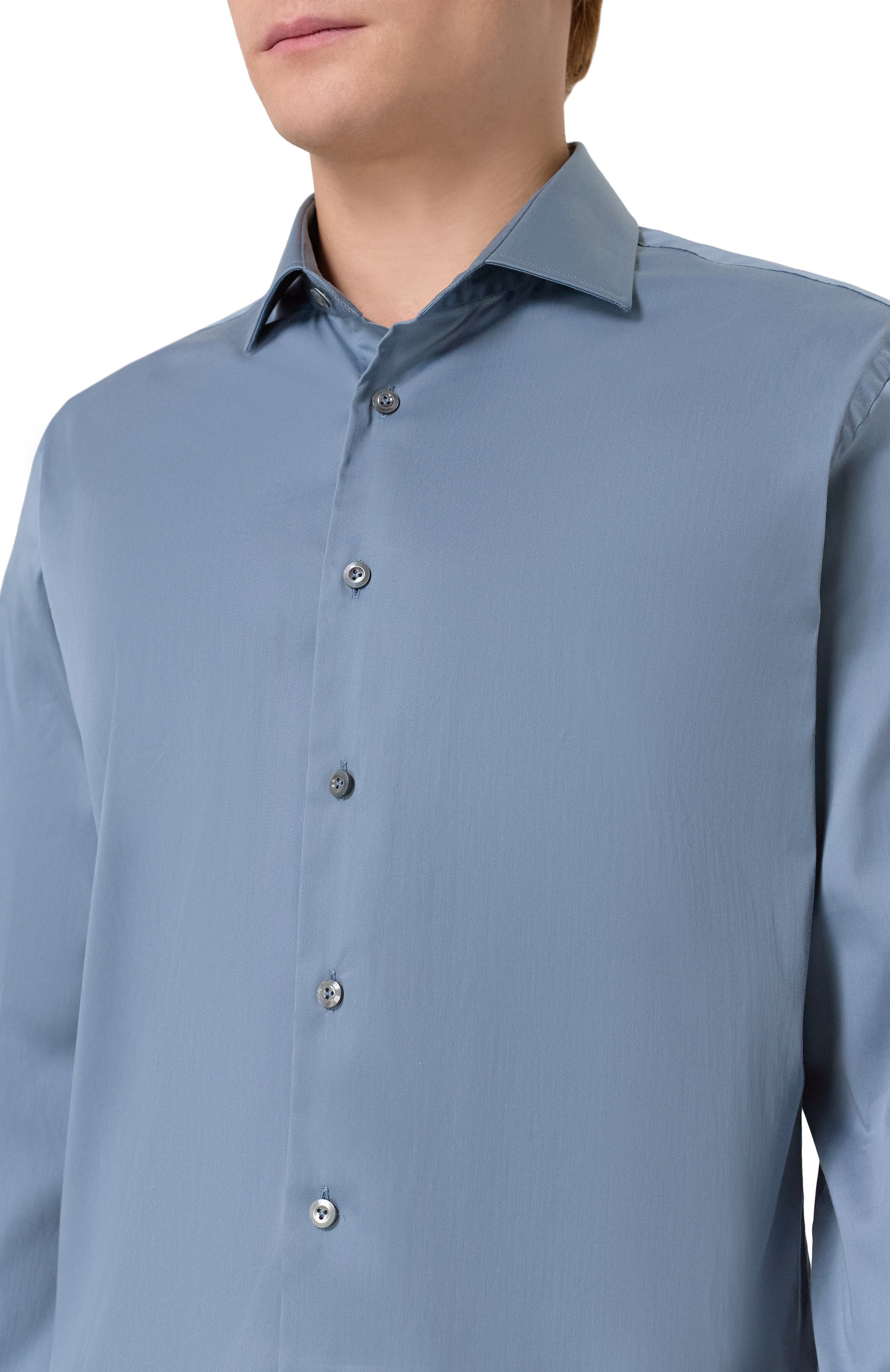 Хлопковая сорочка VAN LAACK голубого цвета по цене 24300 руб., арт. VL-RIK0S-SF/130830/770, фото 5 Хлопковая сорочка VAN LAACK, арт. VL-RIK0S-SF/130830/770, фото 5