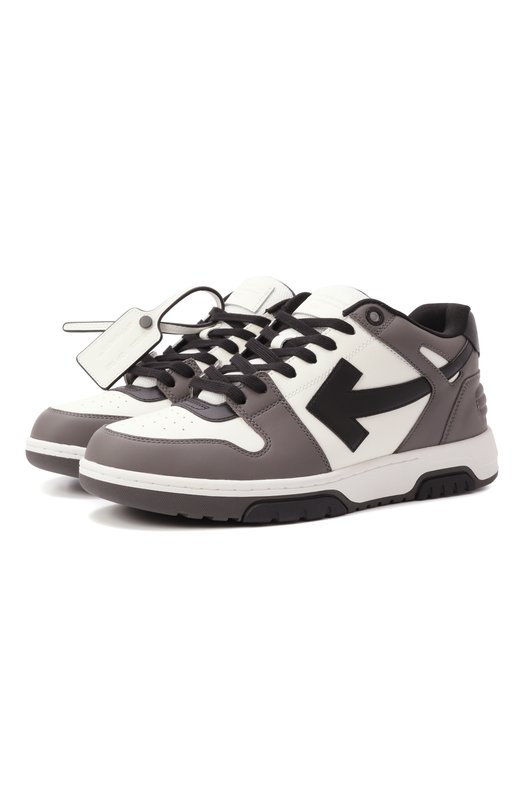 Кожаные кеды Out of Office Off-White 0MIA189C99LEA013 Серый 0MIA189C99LEA013