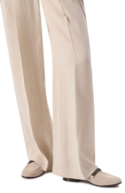 Замшевые пенни-лоферы BRUNELLO CUCINELLI светло-бежевого цвета по цене 163500 руб., арт. MZSFC2861, фото 3 Замшевые пенни-лоферы BRUNELLO CUCINELLI, арт. MZSFC2861, фото 3