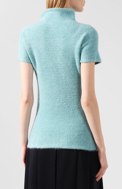 Топ из вискозы GIORGIO ARMANI бирюзового цвета по цене 57950 руб., арт. 6GAMA4/AMA9Z, фото 4 Топ из вискозы GIORGIO ARMANI, арт. 6GAMA4/AMA9Z, фото 4