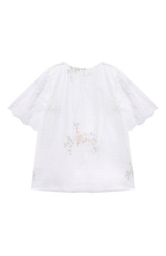 Детская хлопковая пижама AMIKI CHILDREN б�елого цвета, арт. NATHALIE/WHITE FL0WERS | Фото 3 (Рукава: Короткие; Девочки Кросс-КТ: Пижама; Материал сплава: Проставлено; Материал внешний: Хлопок; Драгоценные камни: Проставлено; Ростовка одежда: 12 лет | 152 см, 4 года | 104 см, 3 года | 98 см, 6 лет | 116 см, 8 лет | 128 см, 10 - 11 лет | 140 - 146см)