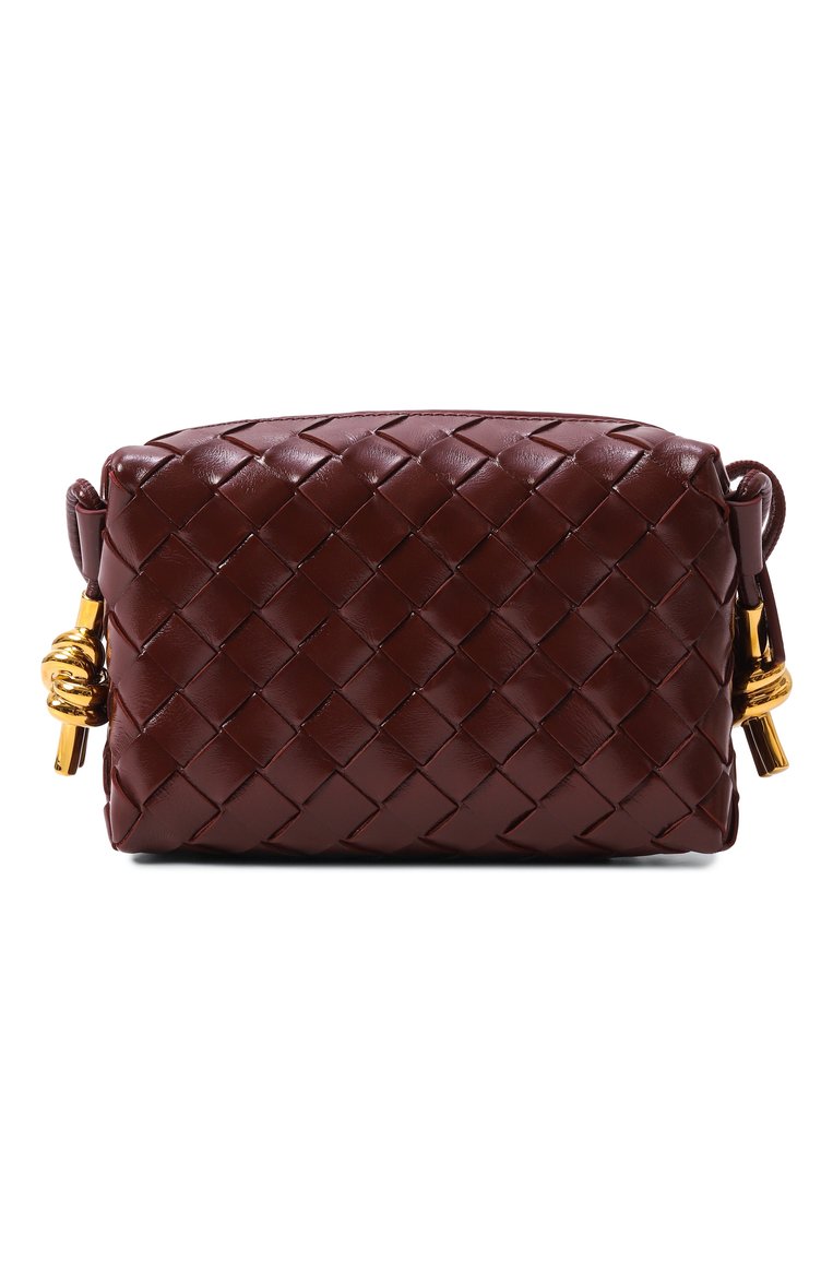 Женская сумка loop mini BOTTEGA VENETA темно-бордового цвета, арт. 736125/V2GV1 | Фото 6 (Драгоценные камни: Проставлено; Размер: mini; Материал сплава: Проставлено; Ремень/цепочка: На ремешке; Материал: Натуральная кожа)