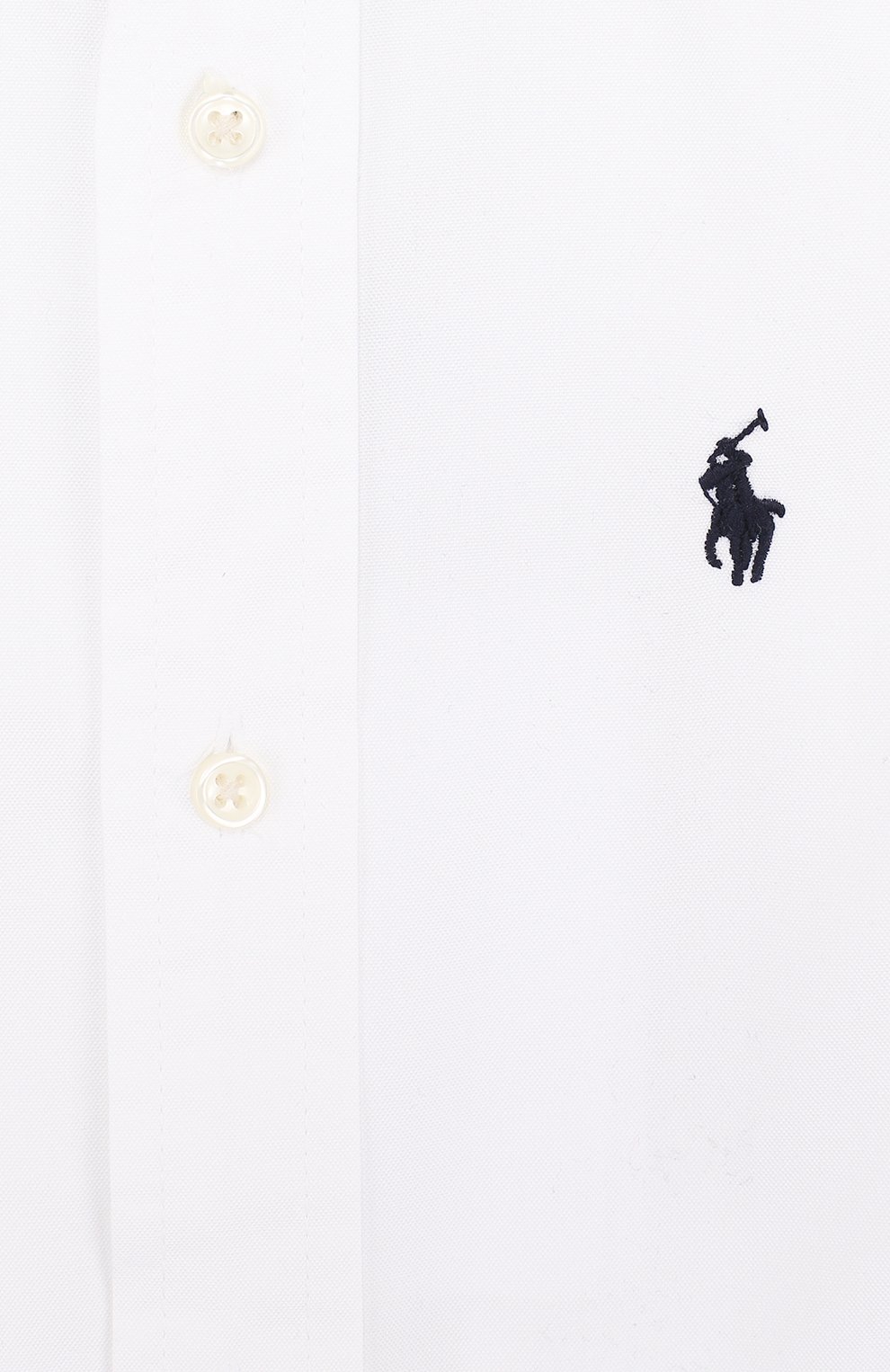 Хлопковая рубашка в полоску с воротником button down RALPH LAUREN белого цвета по цене 8195 руб., арт. 321600259, фото 3 Хлопковая рубашка в полоску с воротником button down RALPH LAUREN, арт. 321600259, фото 3