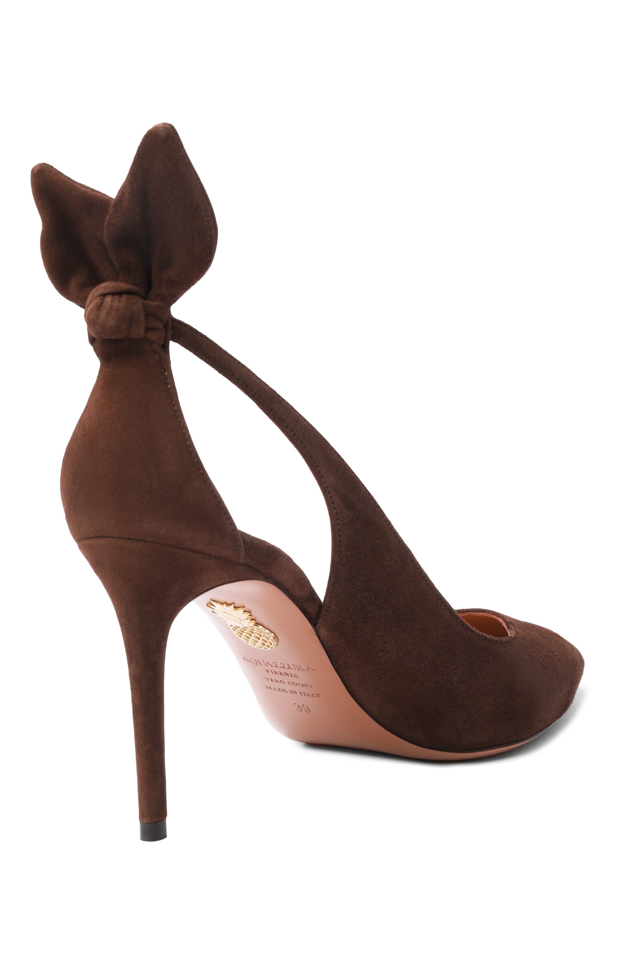 Замшевые туфли bow tie 105 AQUAZZURA, арт. DENMIDP0-SUE-ESP, фото 5