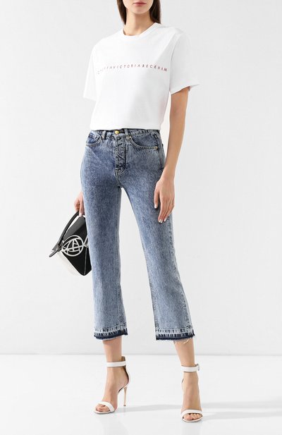 Хлопковая футболка VICTORIA, VICTORIA BECKHAM, арт. JYVV 125 SS19 PRNTD C0TT0N JERSEY, фото 2