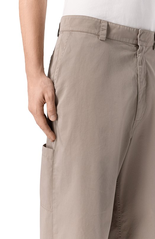 Хлопковые брюки Balenciaga 857631/TSP13 Бежевый  857631/TSP13 Фото 5