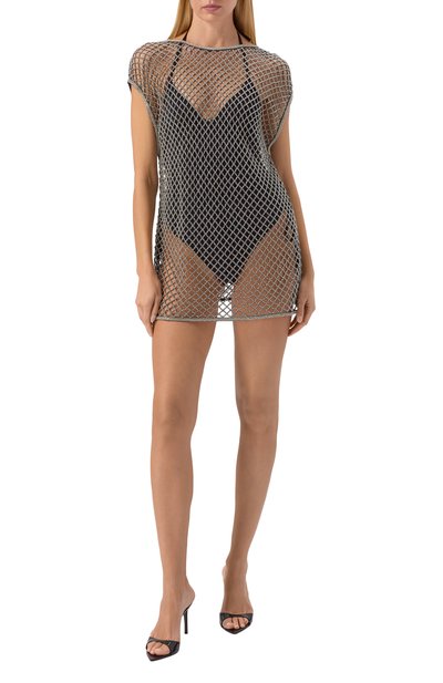 Платье с отделкой стразами LIVY серебряного цвета по цене 92320 руб., арт. 655734551, фото 2 Платье с отделкой стразами LIVY, арт. 655734551, фото 2