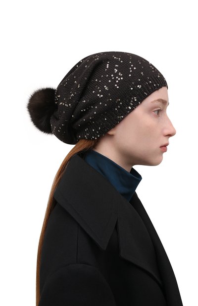 Шапка с помпоном из меха соболя BLACK SABLE, арт. BS-005CP5, фото 2
