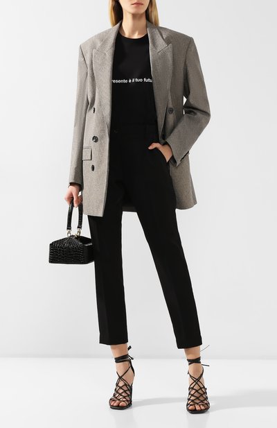 Хлопковая футболка MSGM черного цвета по цене 15300 руб., арт. 2841MDM247 207298, фото 2 Хлопковая футболка MSGM, арт. 2841MDM247 207298, фото 2
