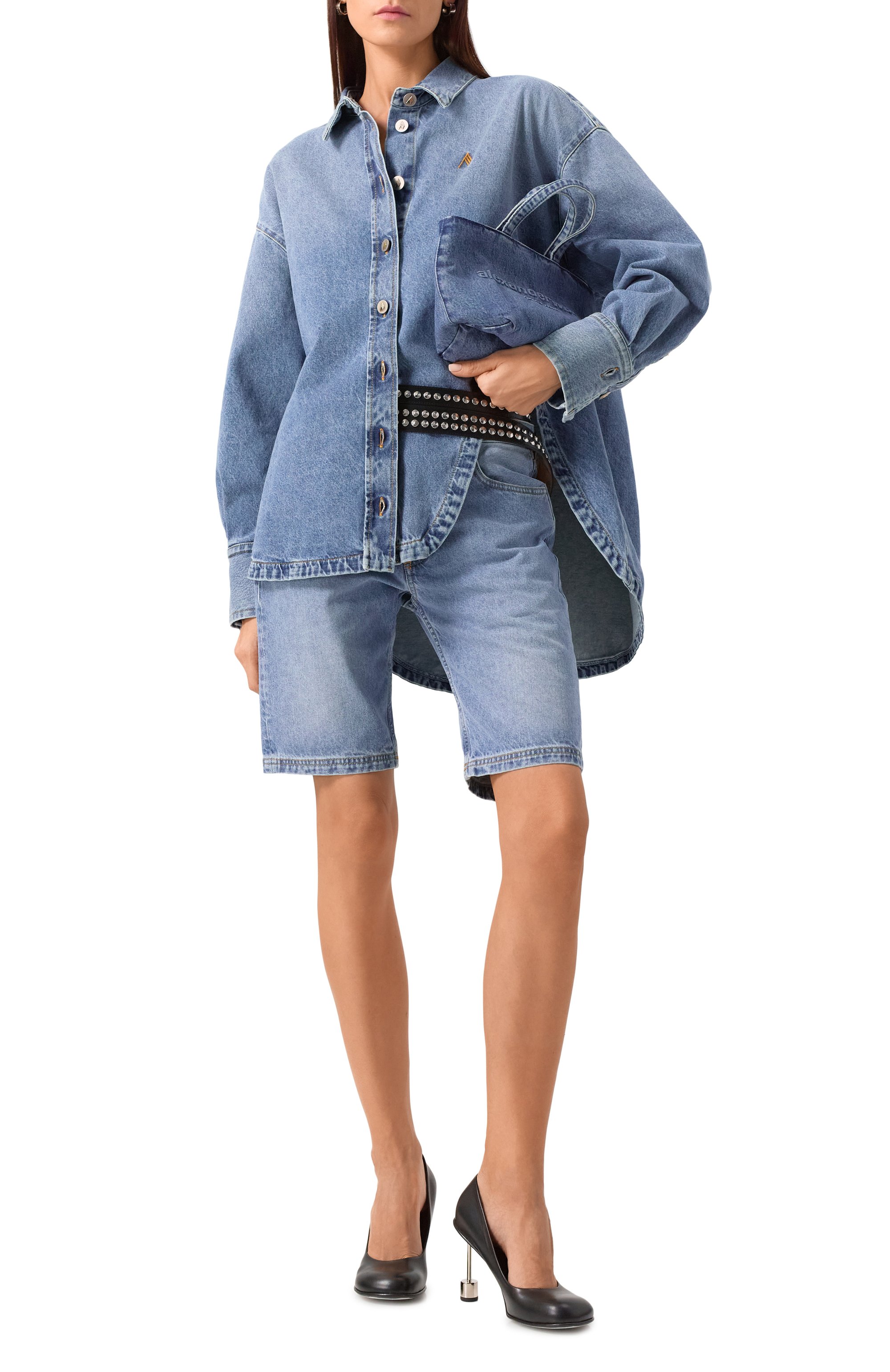 Джинсовые шорты THE ATTICO, арт. 250WCQ00005/DDD085AA, фото 2