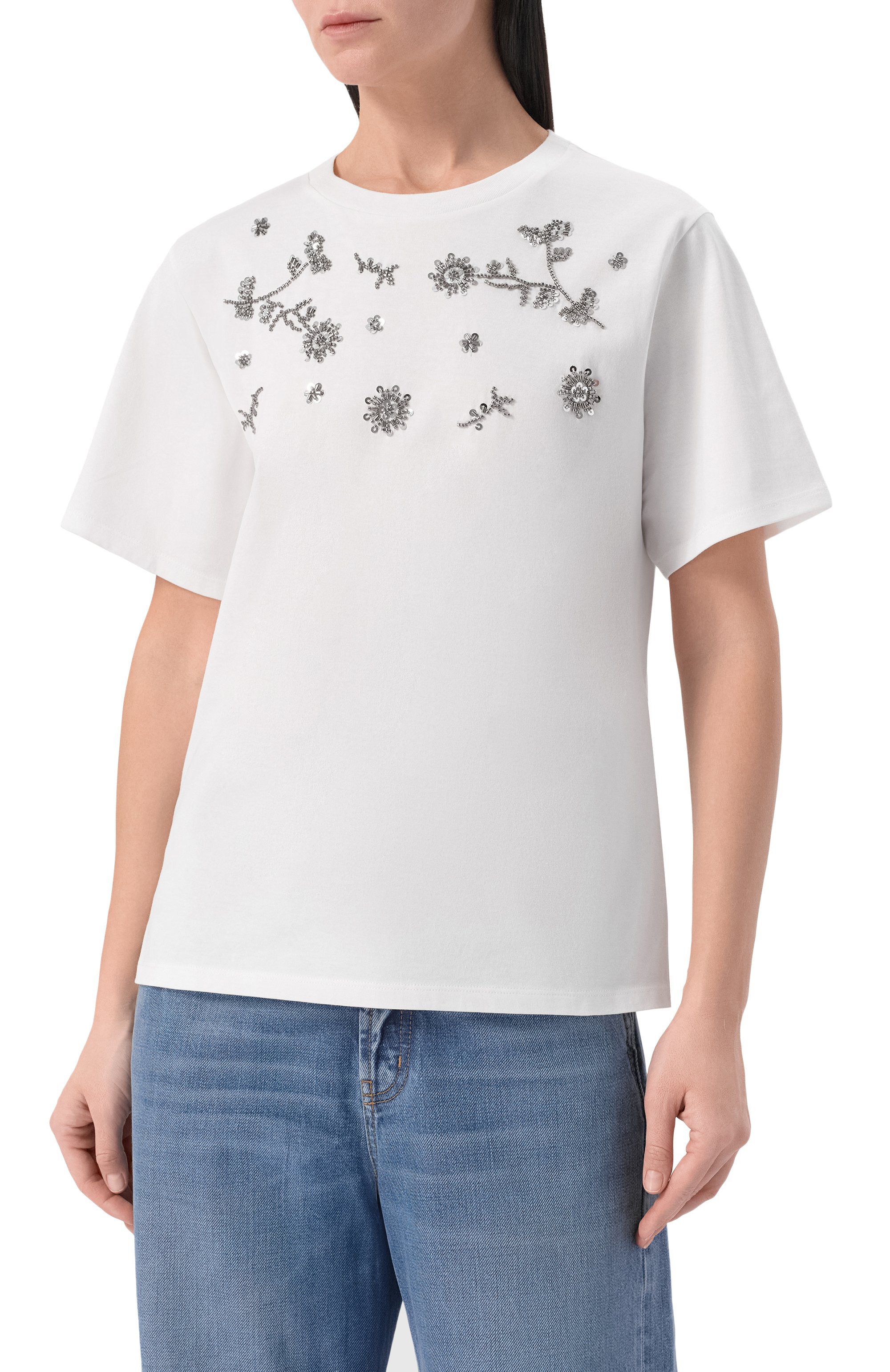 Хлопковая футболка WEEKEND MAX MARA белого цвета по цене 16800 руб., арт. WKDAGILE, фото 3 Хлопковая футболка WEEKEND MAX MARA, арт. WKDAGILE, фото 3