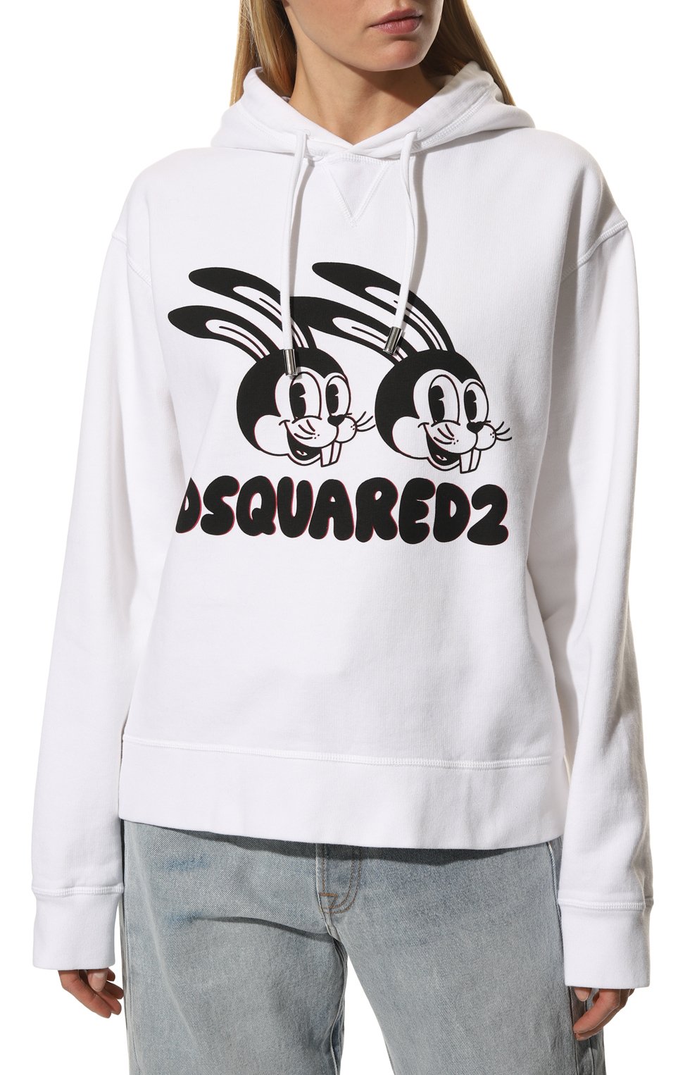 Хлопковое худи DSQUARED2 белого цвета по цене 52900 руб., арт. S75GU0470/S25030, фото 3 Хлопковое худи DSQUARED2, арт. S75GU0470/S25030, фото 3