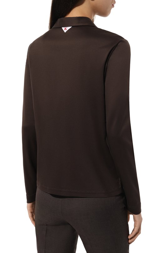Хлопковое поло Kiton D58440H0805121 Коричневый  D58440H0805121 Фото 4