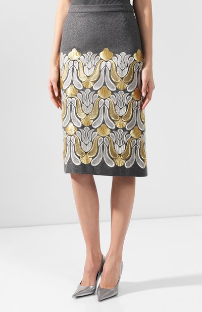 Юбка DRIES VAN NOTEN серого цвета по цене 67850 руб., арт. 192-10816-8121, фото 3 Юбка DRIES VAN NOTEN, арт. 192-10816-8121, фото 3