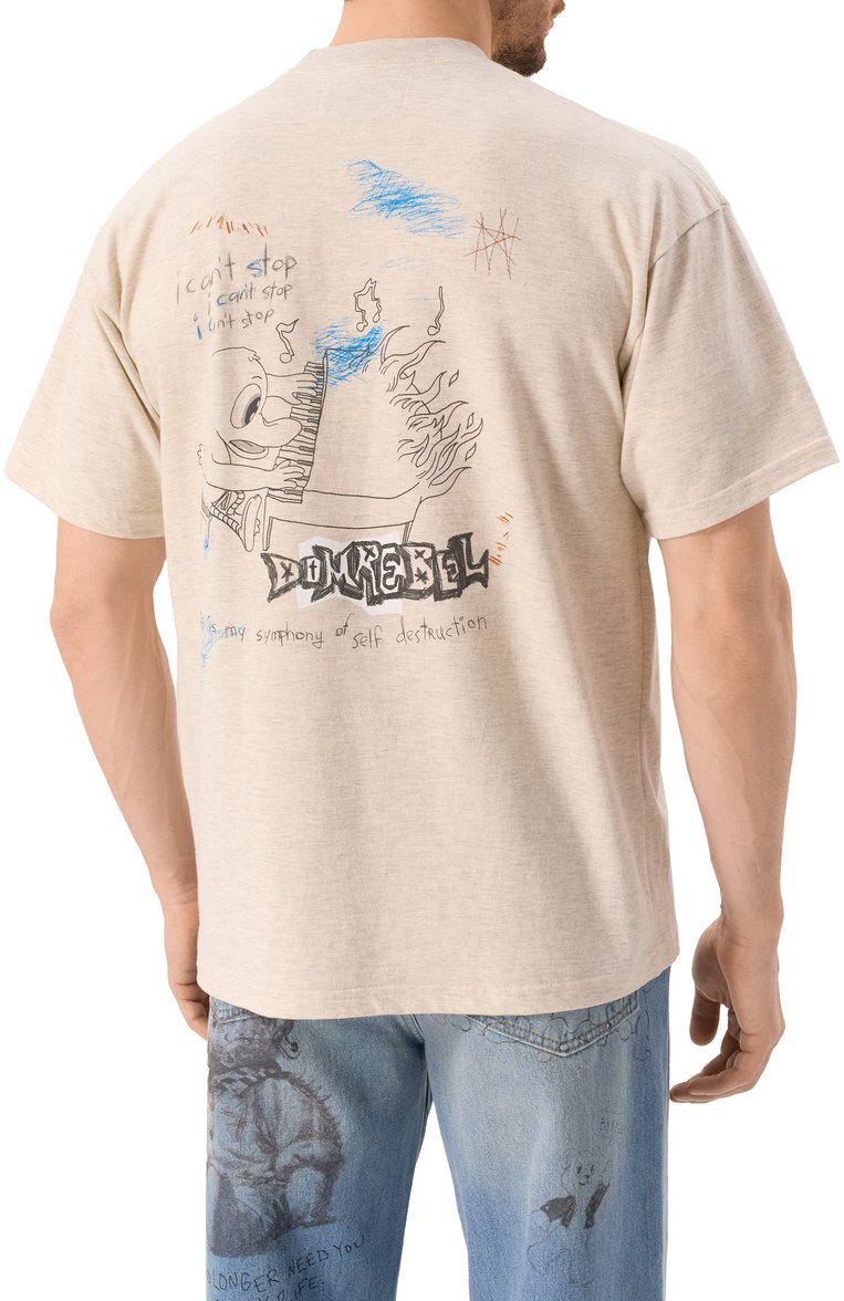 Мужская хлопковая футболка DOMREBEL светло-бежевого цвета, арт. BEAKER/T-SHIRT | Фото 4 (Рукава: Короткие; Длина (для топов): Стандартные; Стили: Гранж; Принт: С принтом; Материал внешний: Хлопок; Мужское Кросс-КТ: Футболка-одежда; Кросс-КТ: Джерси)