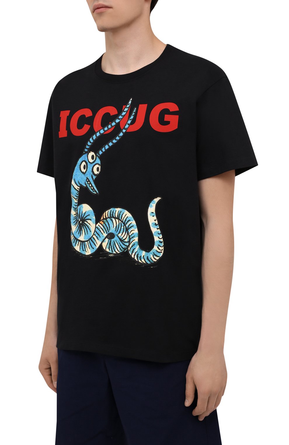  Хлопковая футболка iccug gucci x freya hartas GUCCI, арт. 548334/XJDJW, фото 3