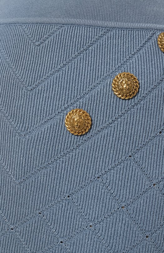 Юбка из вискозы Balmain CF1LB004/KF53 Голубой  CF1LB004/KF53 Фото 5