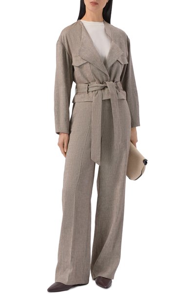 Женские брюки изо льна и вискозы LORENA ANTONIAZZI, арт. E2624PA31L/5154