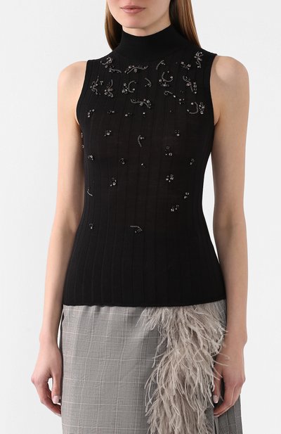 Топ из смеси кашемира и шелка PRADA, арт. P26341-1U0I-F0002, фото 3