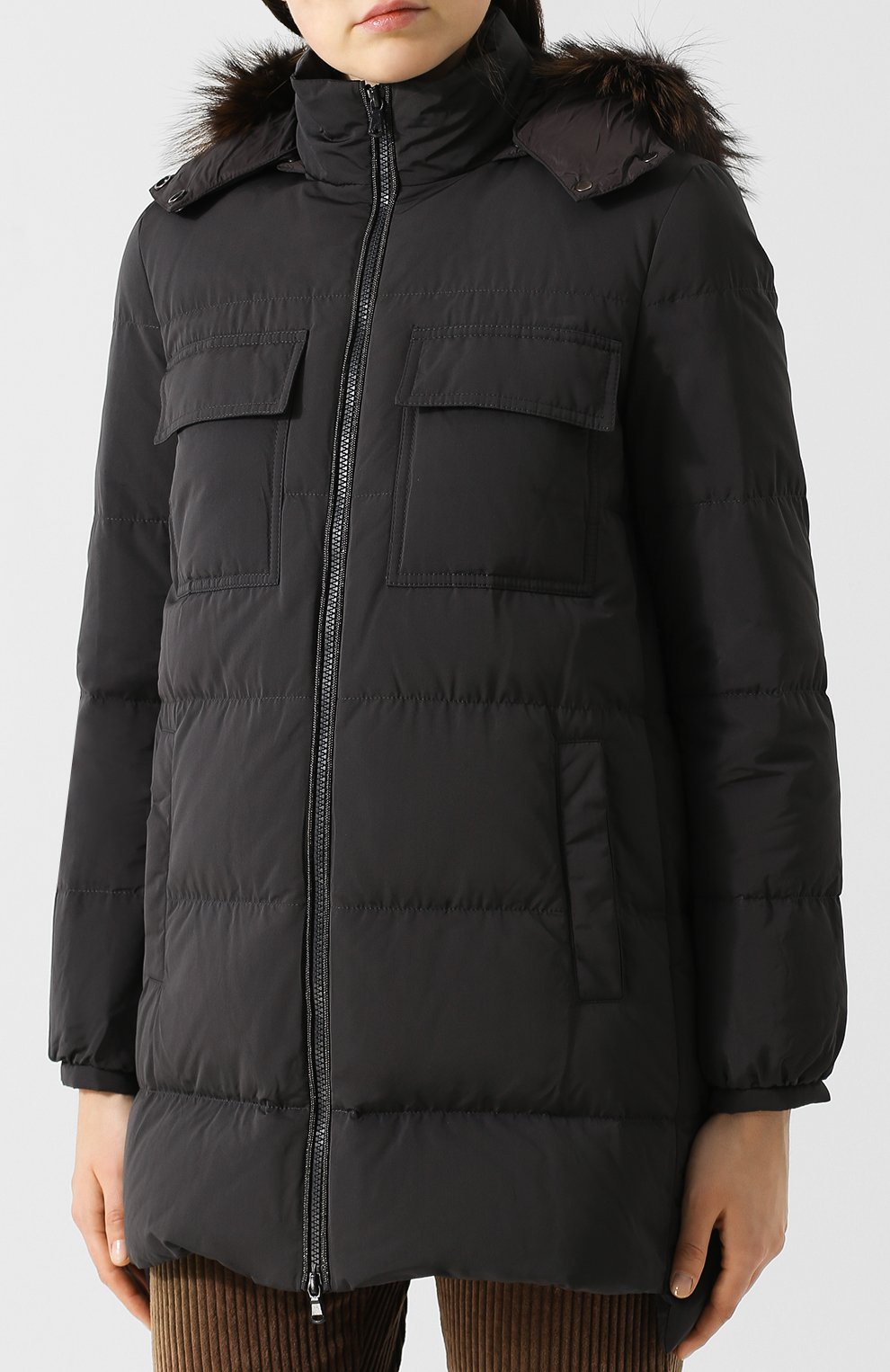 Стеганая куртка с капюшоном и воротником-стойкой BRUNELLO CUCINELLI, арт. MR5279308, фото 3