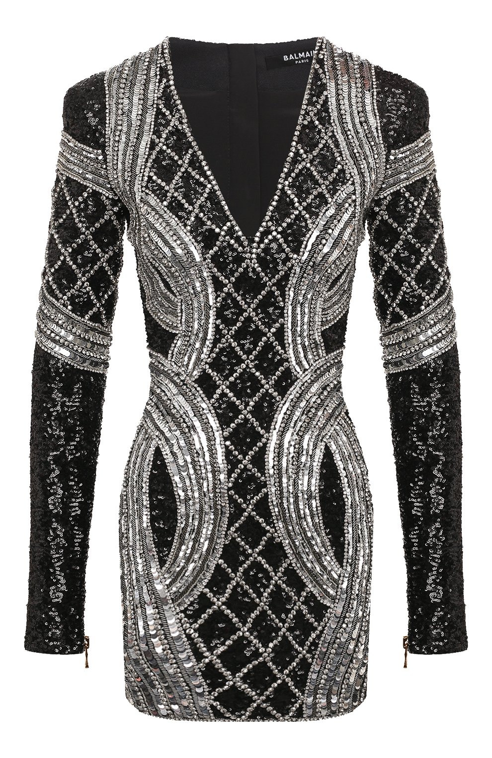 Платье с отделкой ст разами и пайетками BALMAIN, арт. AF0R8550PB82, фото 1