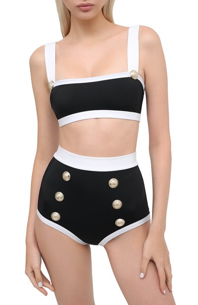Раздельный купальник BALMAIN черного цвета по цене 59900 руб., арт. BKBAF0070, фото 2 Раздельный купальник BALMAIN, арт. BKBAF0070, фото 2
