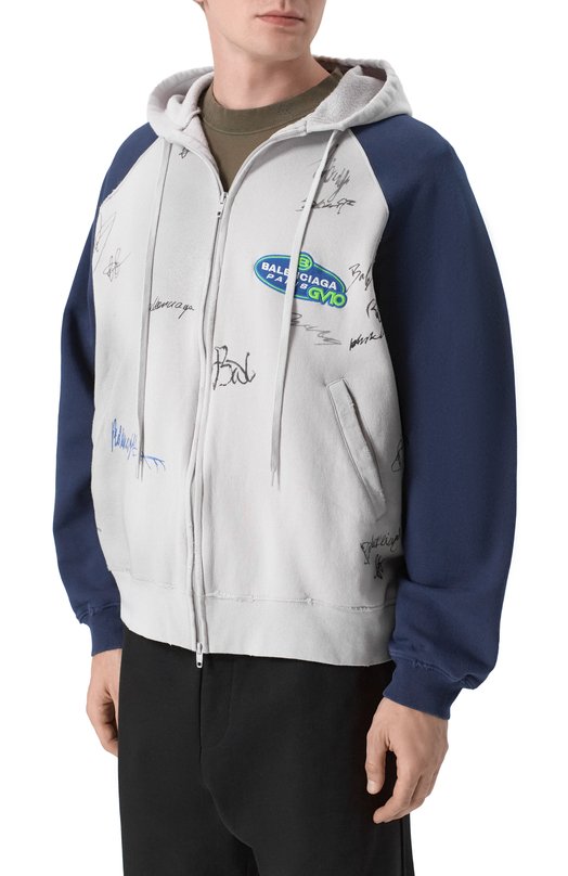 Хлопковая толстовка Balenciaga 850418/TTVE3 Серый  850418/TTVE3 Фото 3