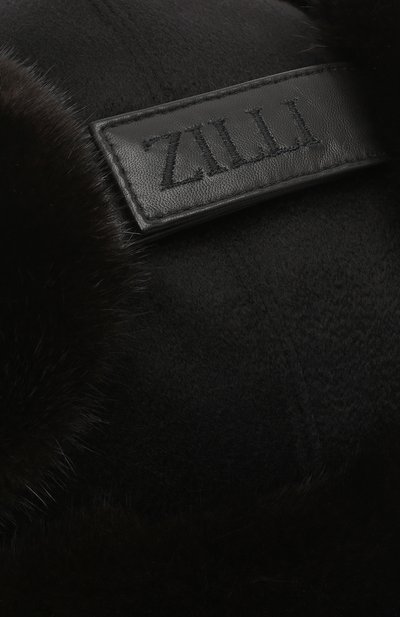 Шапка-ушанка с отделкой из меха норки ZILLI черного цвета по цене 317000 руб., арт. MHQ-0RS00-30337/1001, фото 5 Шапка-ушанка с отделкой из меха норки ZILLI, арт. MHQ-0RS00-30337/1001, фото 5