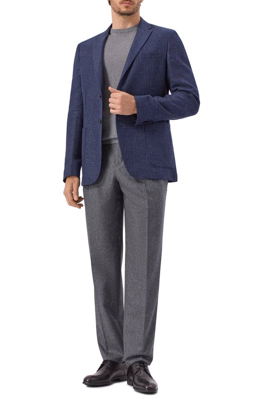 Пиджак из шерсти и льна Zegna 1D7SG0/R950723A9 Синий  1D7SG0/R950723A9 Фото 3