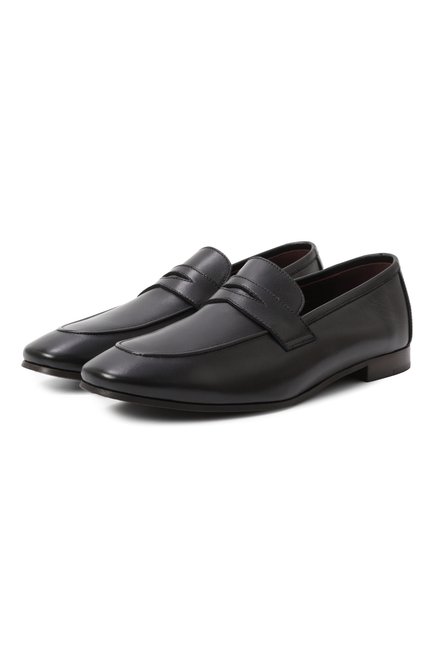 Женские кожаные пенни-лоферы BOUGEOTTE черного цвета, арт. FLS-LEGANA-BLACK | Фото 1 (Подошва: Плоская; Материал внутренний: Натуральная кожа; Драгоценные камни: Проставлено; Материал внешний: Натуральная кожа; Материал сплава: Проставлено; Каблук высота: Низкий)