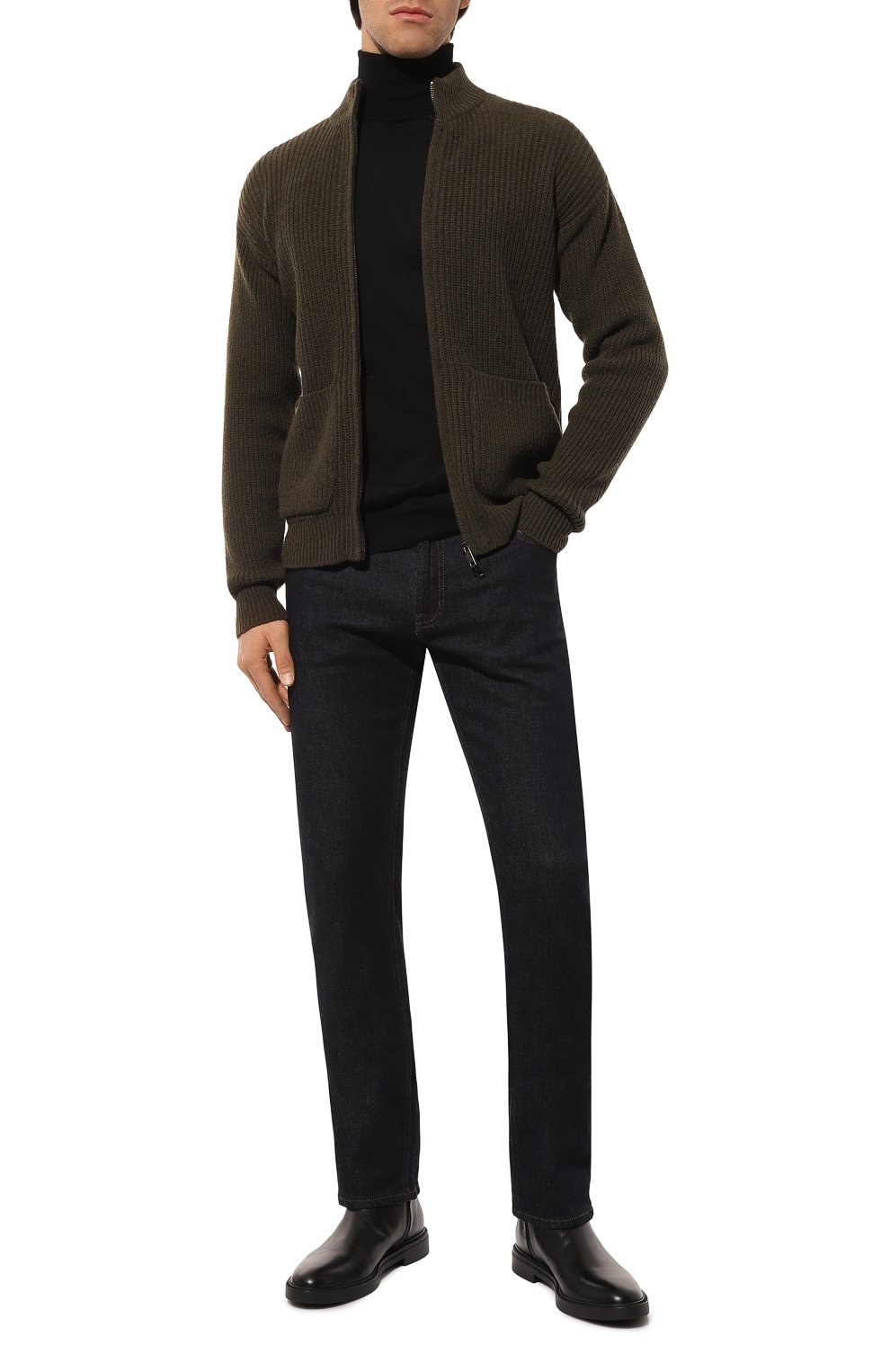 Шерстяной кардиган DANIELE FIESOLI хаки цвета по цене 29950 руб., арт. DF0251, фото 2 Шерстяной кардиган DANIELE FIESOLI, арт. DF0251, фото 2