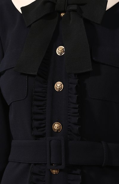 Шерстяное платье с поясом и бантом GUCCI, арт. 517425/ZLW01, фото 5