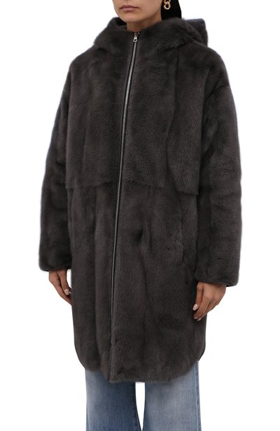 Шуба из норки и козлика YVES SALOMON, арт. 21WYM02993VIRV, фото 3