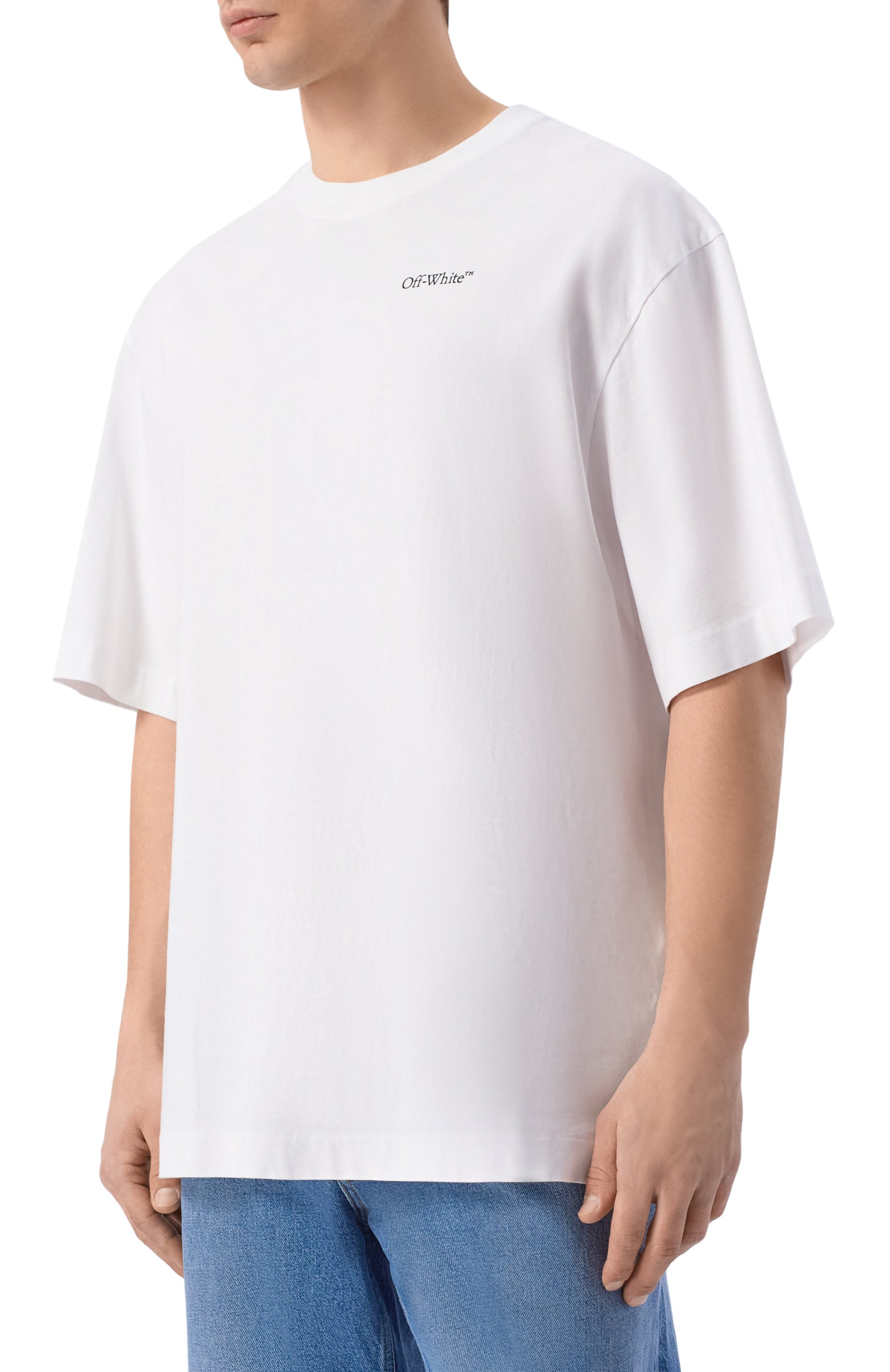 Хлопковая футболка OFF-WHITE, арт. 0MAA120S26JER008, фото 3