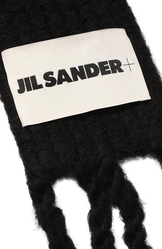 Шерстяной шарф Jil Sander J47ZZ0119/J14731 Чёрный  J47ZZ0119/J14731 Фото 4