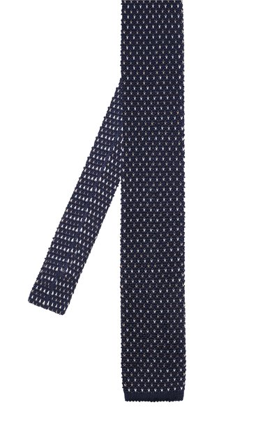 Шелковый вязаный галстук CORNELIANI темно-синего цвета по цене 12550 руб., арт. 81U303-8120394/00, фото 2 Шелковый вязаный галстук CORNELIANI, арт. 81U303-8120394/00, фото 2