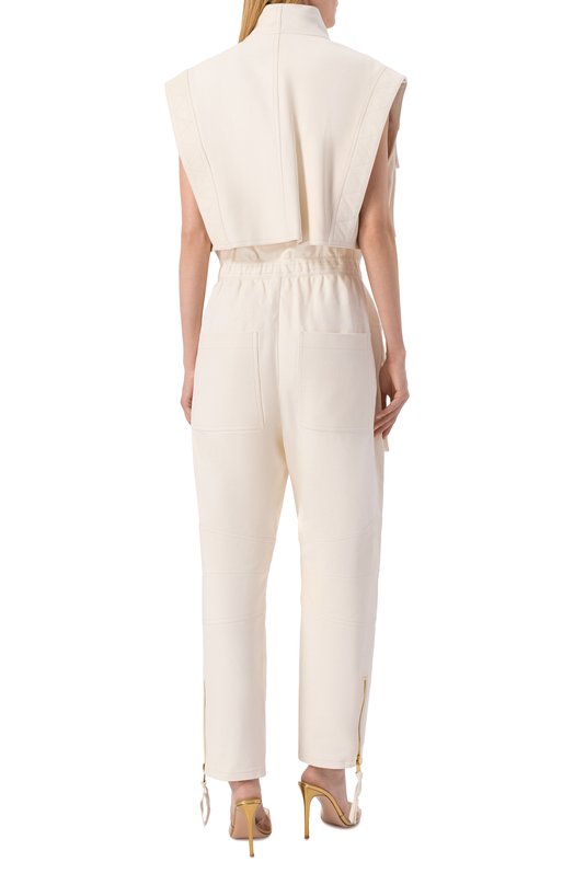 Кожаный комбинезон Balmain FF0Q0025/LE04 Кремовый  FF0Q0025/LE04 Фото 3
