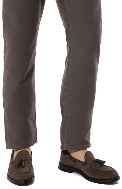 Замшевые лоферы GREEN GEORGE серого цвета по цене 45050 руб., арт. 2032/LIGHT, фото 3 Замшевые лоферы GREEN GEORGE, арт. 2032/LIGHT, фото 3