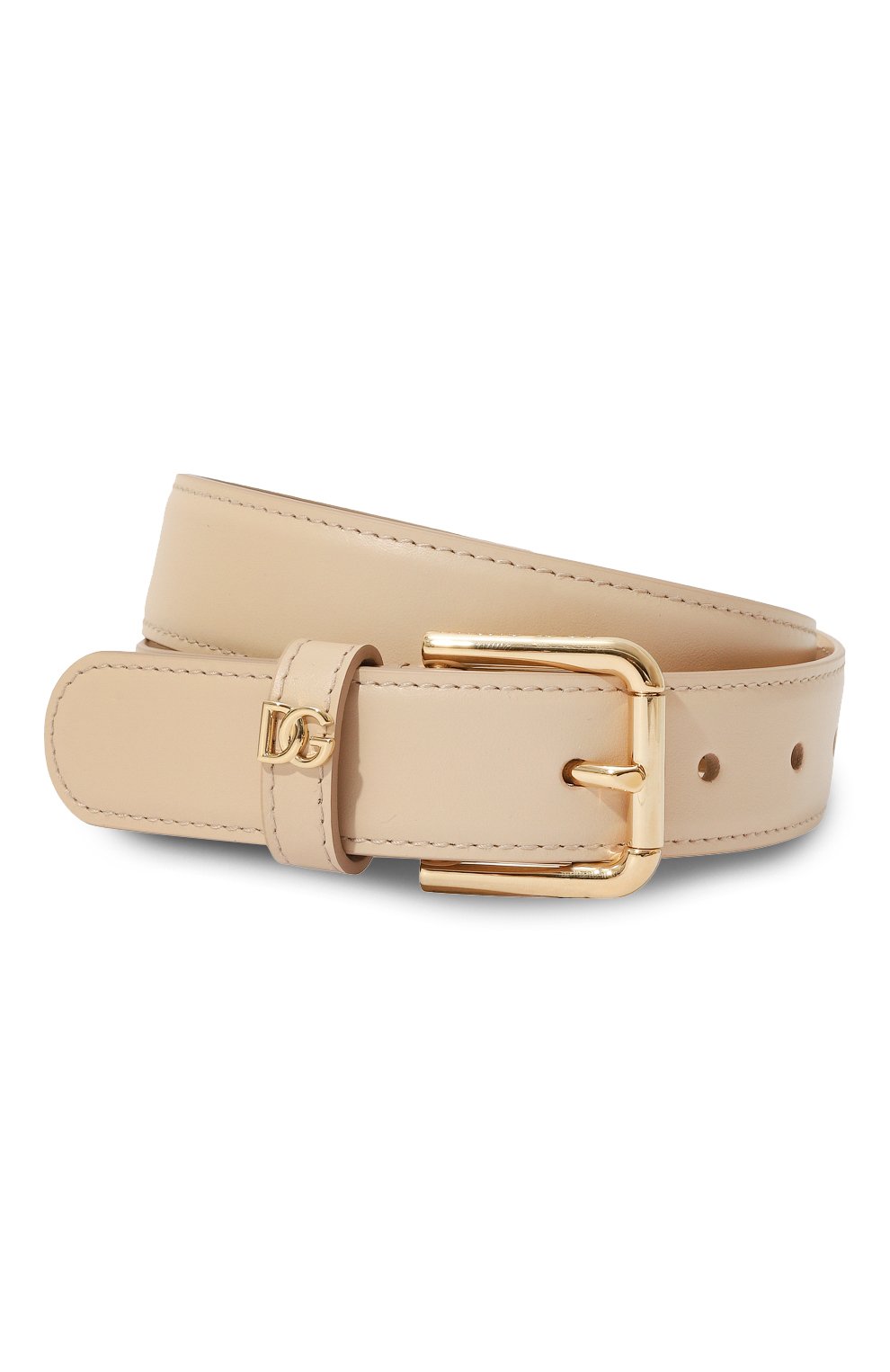 Кожаный ремень DOLCE & GABBANA светло-бежевого цвета по цене 61550 руб., арт. BE1636/AW576, фото 1 Кожаный ремень DOLCE & GABBANA, арт. BE1636/AW576, фото 1