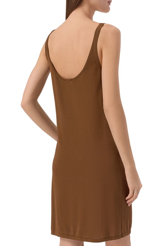 Шелковое платье 12 STOREEZ 137484 Коричневый  137484 Фото 3