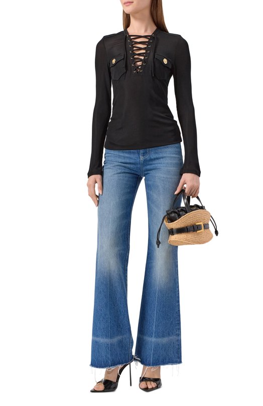 Пуловер из вискозы Balmain FF1GD019/JC55 Чёрный  FF1GD019/JC55 Фото 2