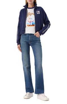 Женский хлопковая толстовка MSGM синего цвета, арт. 3841MDM136/257267 | Фото 2 (Драгоценные камни: Проставлено; Рукава: Длинные; Длина (для топов): Стандартные; Материал сплава: Проставлено; Женское Кросс-КТ: Кардиган-одежда; Стили: Спорт-шик; Материал внешний: Хлопок, Синтетический материал)
