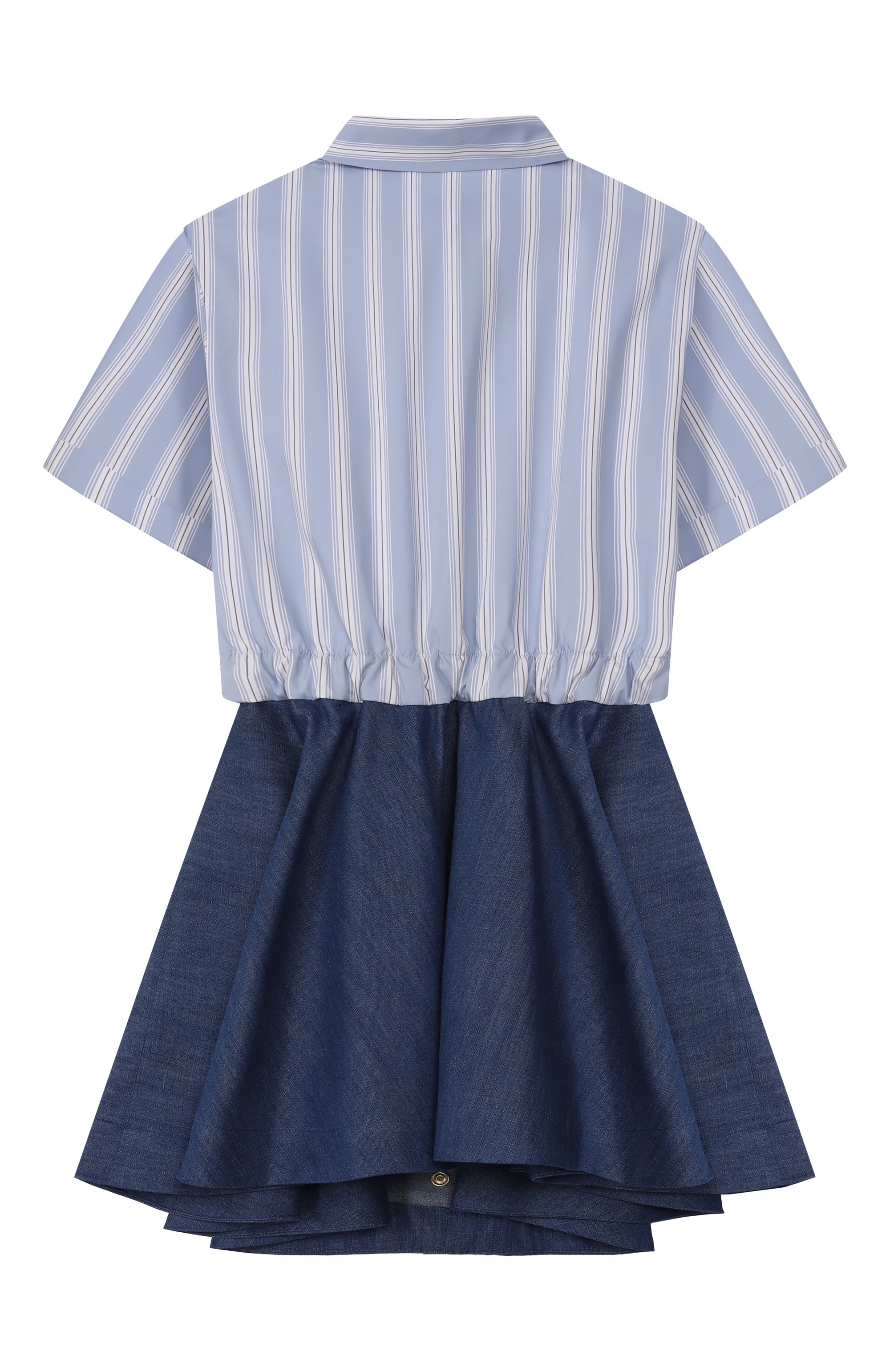 Платье из лиоцелла и хлопка BALMAIN синего цвета по цене 53500 руб., арт. BY1C71, фото 2 Платье из лиоцелла и хлопка BALMAIN, арт. BY1C71, фото 2