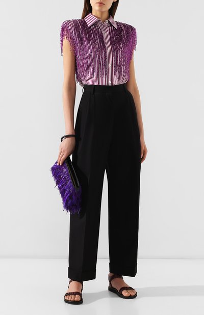 Брюки из смеси хлопка и шерсти DRIES VAN NOTEN черного цвета по цене 32850 руб., арт. 191-10920-7286, фото 2 Брюки из смеси хлопка и шерсти DRIES VAN NOTEN, арт. 191-10920-7286, фото 2