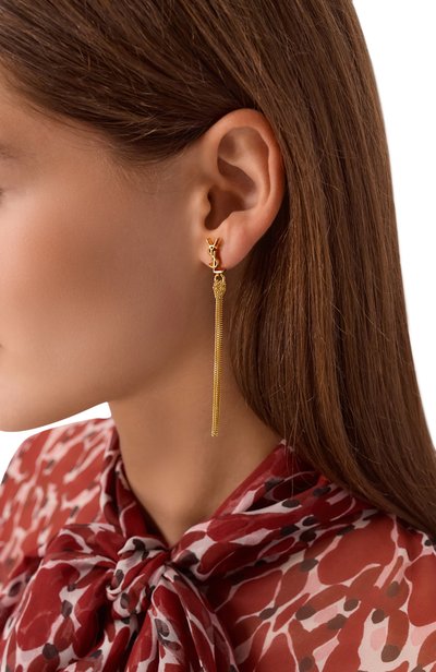 Серьги SAINT LAURENT золотого цвета по цене 69500 руб., арт. 803195/Y1500, фото 2 Серьги SAINT LAURENT, арт. 803195/Y1500, фото 2