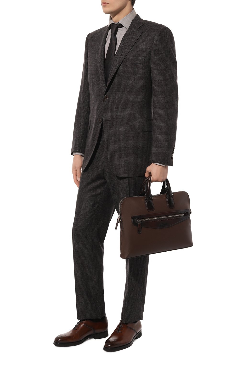 Портфель SANTONI темно-коричневого цвета по цене 196500 руб., арт. UIBBA2279LI-ASP9N01, фото 7 Портфель SANTONI, арт. UIBBA2279LI-ASP9N01, фото 7